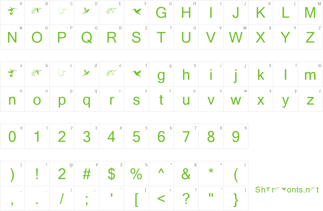 Font KR Renee's Hummingbirds preview